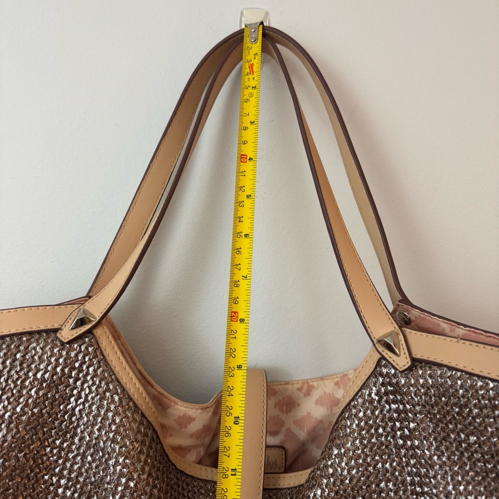 New STELLA & DOT RIVIERA Tote Rose Gold Metallic Woven Purse, Shoulder Bag - Picture 5 of 9